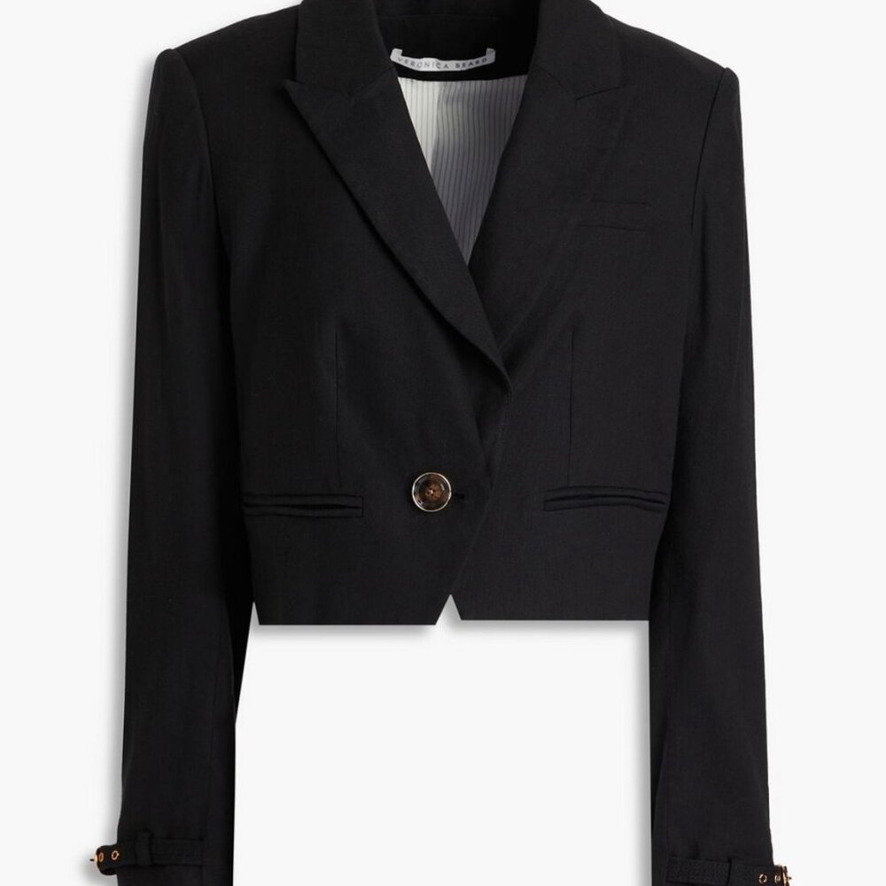 Veronica Beard girard cropped linen-blend blazer